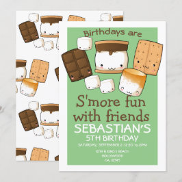 Birthdays is leuker voor vrienden marshmallow kaart