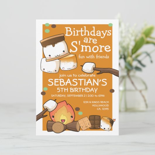 Birthdays is leuker voor vrienden marshmallow kaart (Staand voorkant)