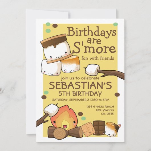 Birthdays is leuker voor vrienden marshmallow kaart (Voorkant)