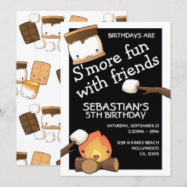 Birthdays is leuker voor vrienden marshmallow kaart