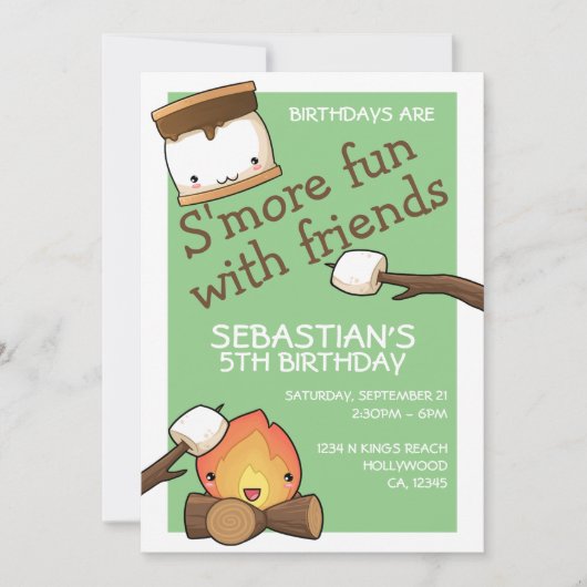 Birthdays is leuker voor vrienden marshmallow kaart (Voorkant)