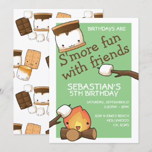 Birthdays is leuker voor vrienden marshmallow kaart