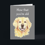 Birthdays more Doctors dan Friends Fun Old Timer Kaart<br><div class="desc">Nu je oud bent,  heb je meer dokters in je contacten dan familie en vrienden. Funny Over the Hill met schattige Golden Retriever Dog</div>
