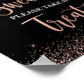 Birthdays zijn Sweet Roos Gold & Black Party Sign. Poster (Hoek)
