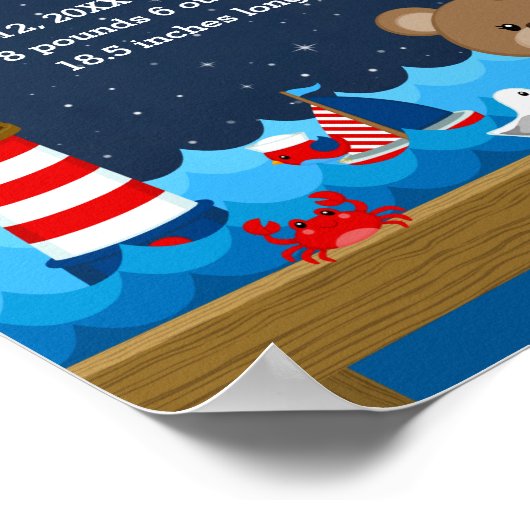 Birthestatistieken over het Beer van de Rode Zeema Poster (Hoek)