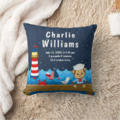 Birthestatistieken van de Nautical Boy Monkey Red  Kussen (Deken)