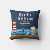 Birthestatistieken van de Nautical Boy Monkey Red Kussen (Voorkant)