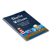 Birthestatistieken van de Nautical Boy Monkey Red  Notitieboek (Rechterzijde)