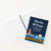Birthestatistieken van de Nautical Boy Monkey Red  Notitieboek (Binnen)