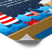 Birthestatistieken van de Nautical Boy Monkey Red Poster (Hoek)