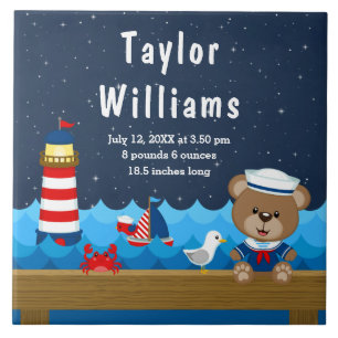 Birthestatistieken van het Beer Nautical Boy Red N Tegeltje