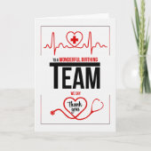 Birthing Team Rood Zwart-Wit Bedankkaart (Voorkant)