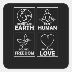 Birthplace Earth Race Human CoheLove Vierkante Sticker