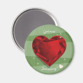 Birthstenen Januari Garnet Red Heart Magneet (Voorkant / Achterkant)