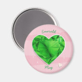 Birthstenen May Emerald Green Heart Magneet (Voorkant / Achterkant)