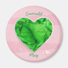 Birthstenen May Emerald Green Heart Magneet