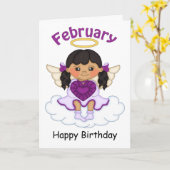 Birthstone Angel Black Birthday Card Kaart (Gele Bloem)
