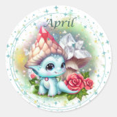 Birthstone April Diamond Dragon Sticker (Voorkant)