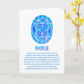 Birthstone Aquamarine Birthday Waterverf Kaart (Gele Bloem)