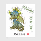 Birthstone Baby Dragon August Peridot Sticker (Vel)