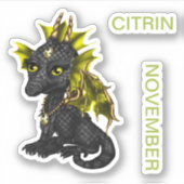 Birthstone Baby Dragon Citrin november Sticker (Voorkant)