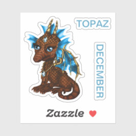 Birthstone Baby Dragon December Topaz Sticker