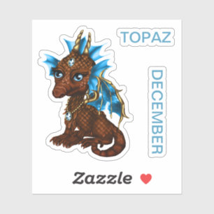 Birthstone Baby Dragon December Topaz Sticker