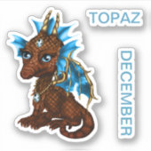 Birthstone Baby Dragon December Topaz Sticker (Voorkant)