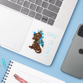 Birthstone Baby Dragon December Topaz Sticker (Laptop met iPhone)