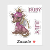 Birthstone Baby Dragon July Ruby Sticker (Vel)