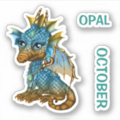 Birthstone Baby Dragon Okal Sticker (Voorkant)