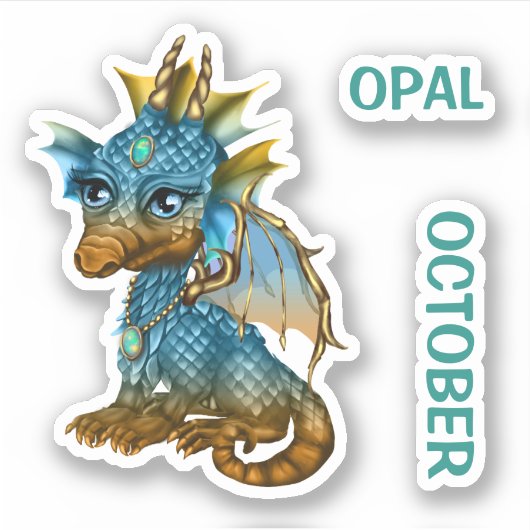 Birthstone Baby Dragon Okal Sticker (Voorkant)