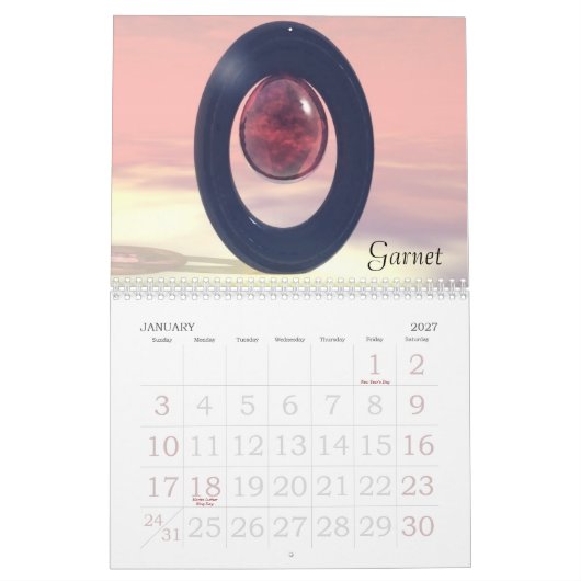 Birthstone Calendar 2008 Kalender (Jan 2027)