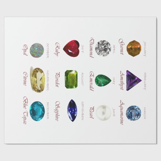 Birthstone Chart Cadeaupapier (Vlak)