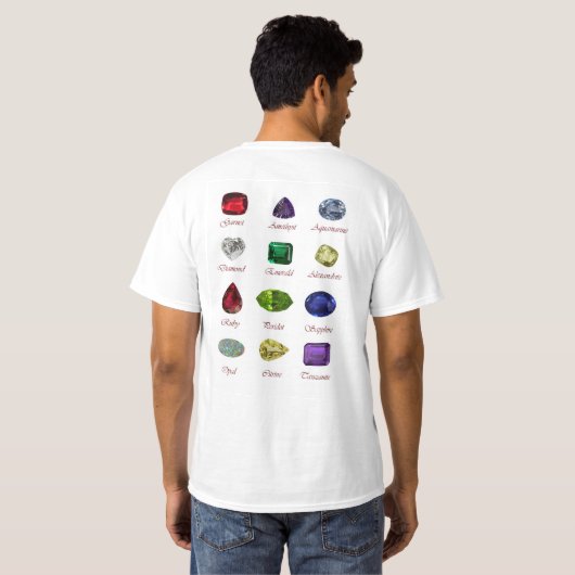Birthstone Chart Diamond April T-Shirt (Achterkant volledig)