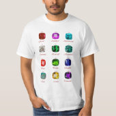 Birthstone Chart Gemstone T-Shirt (Voorkant)