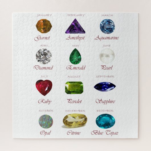 Birthstone Chart Legpuzzel (Verticaal)