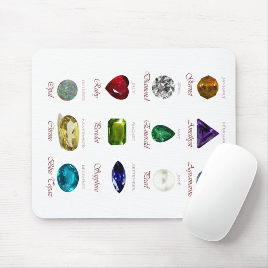 Birthstone Chart Muismat (Met muis)
