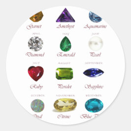 Birthstone Chart Ronde Sticker