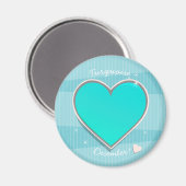 Birthstone December Turquoise blue Heart Magneet (Voorkant / Achterkant)