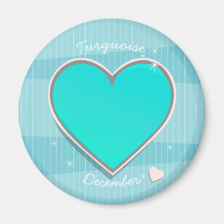 Birthstone December Turquoise blue Heart Magneet