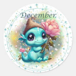 Birthstone December Turquoise Dragon Sticker