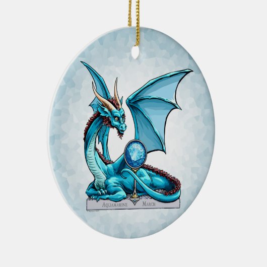 Birthstone Dragon: Aquamarine Ornament (Rechts)