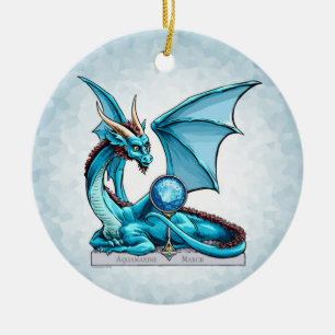Birthstone Dragon: Aquamarine Ornament