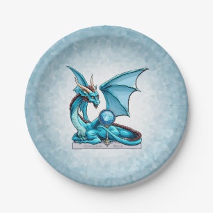 Birthstone Dragon: Aquamarine Papieren Bordje