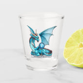 Birthstone Dragon: Aquamarine Shot Glas (Voorkant)