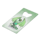 Birthstone Dragon: Emerald Creditkaart Flessenopener (Voorkant Gekanteld)