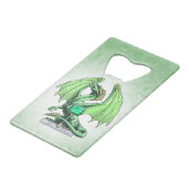 Birthstone Dragon: Emerald Creditkaart Flessenopener (Achterkant Gekanteld)