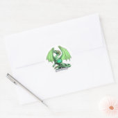 Birthstone Dragon: Emerald Ronde Sticker (Envelop)