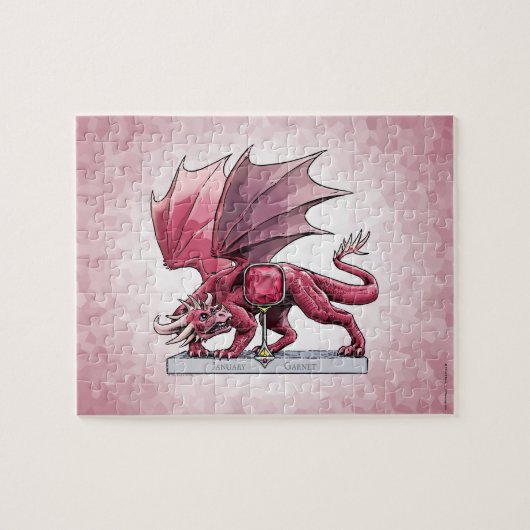 Birthstone Dragon - Januari Garnet Jigzaag Puzzle Legpuzzel (Horizontaal)